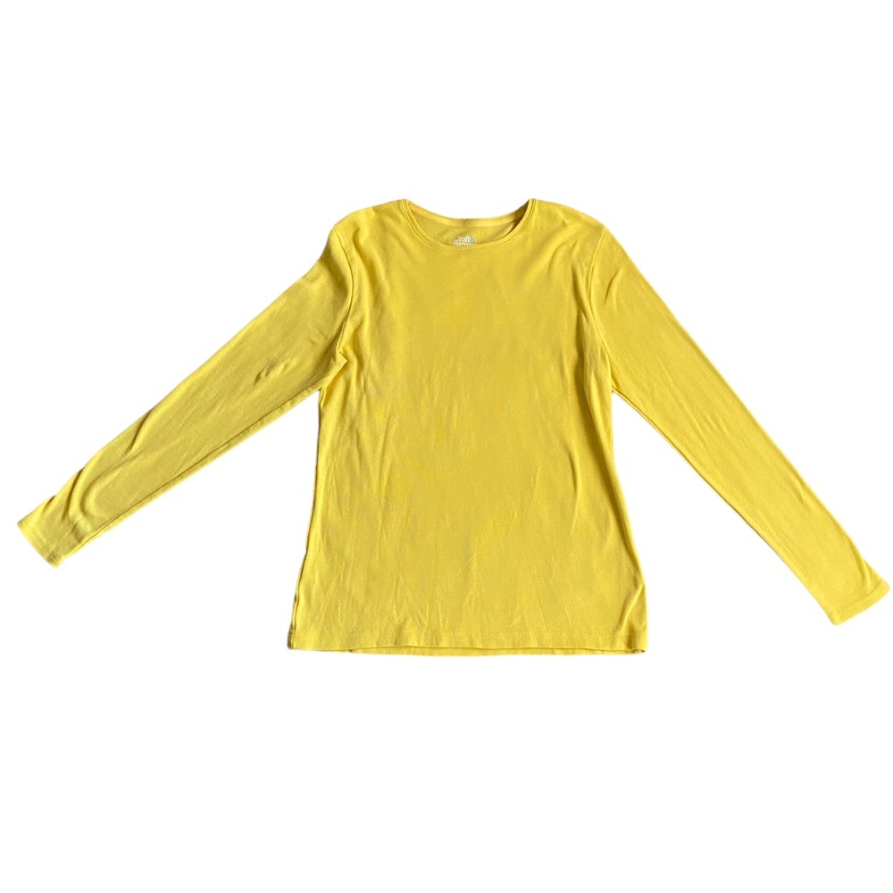 Medium Yellow Women’s Croft & Barrow Classic Long Sleeve Crewneck Tee